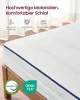 VASAGLE 90 x 200 cm egyszemélyes gél memóriahabos matrac közepes keménységű H3 7 zónás támasztással légáteresztő levehető géppel mosható huzattal 16 cm vastag fehér