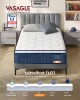 VASAGLE RMZ222QZ02 Hibrid Matrac 90 x 200 x 25 cm Közepes Keménységű Gél Memory Foam Zsákrugós H3 7 Zónás Támasztás Mozgásszigetelés Légáteresztő Huzat Kék