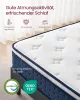 VASAGLE RMZ222QZ02 Hibrid Matrac 90 x 200 x 25 cm Közepes Keménységű Gél Memory Foam Zsákrugós H3 7 Zónás Támasztás Mozgásszigetelés Légáteresztő Huzat Kék