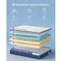   VASAGLE RMZ224QZ02 zsebrugós matrac gél memory foam réteggel 140 x 200 x 25 cm közepes keménység H3 7 zónás kék