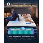   VASAGLE Zsákrugós Matrac Géles Memory Foam 140 x 200 cm Kék H3 Közepes Kemény 7-Zónás