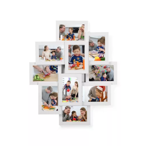 SONGMICS Modern Fali Képkeret Kollázs 10 db 10x15 cm-es Fotóhoz Fehér