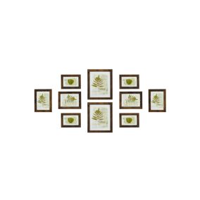   SONGMICS 10 darabos Képkeret Szett Rusztikus Barna MDF Kerettel