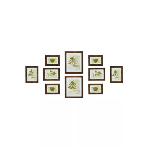 SONGMICS 10 darabos Képkeret Szett Rusztikus Barna MDF Kerettel