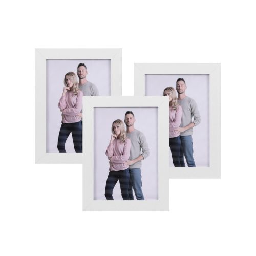 SONGMICS Elegáns Fehér Képkeret Szett 13x18 cm MDF Üvegfedéllel