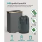   SONGMICS 100 literes szelektív hulladékgyűjtő konténer bambusz kerettel palackszínű szürke és természetes bézs