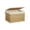 SONGMICS Rattan Hatású Tárolódoboz Fedéllel 65L Természetes