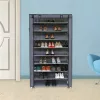 SONGMICS 10 Szintes Cipőtároló Porvédő Huzattal Szürke 88 x 28 x 160 cm