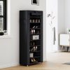 SONGMICS 10 Szintes Cipőtároló Szekrény Fekete Porvédő Huzattal