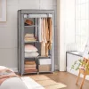 SONGMICS Halszálkamintás Textil Ruhásszekrény Szürke 6 Polcos