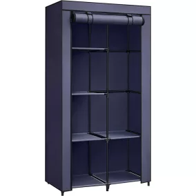   SONGMICS Textil Ruhásszekrény Sötétkék Cipzáras Tárolóval