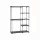 SONGMICS Nyitott Ruhatároló Szekrény Fekete Fém Vázas Többfunkciós