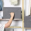 SONGMICS Összecsukható Tárolódoboz Szett Fedéllel Szürke