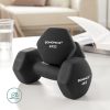 SONGMICS Neoprén Súlyzó Szett 2x4 kg Hatszögletű Fekete