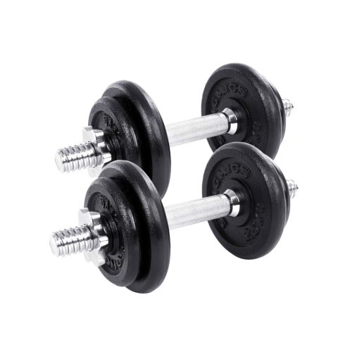 SONGMICS 2-in-1 Állítható Súlyzókészlet Öntöttvas 2x10 kg Fekete