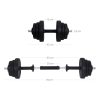 SONGMICS 2-in-1 Állítható Súlyzókészlet 30 kg Fekete