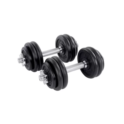 SONGMICS 2-in-1 Állítható Súlyzó Készlet 2 x 15 kg Öntöttvas Fekete