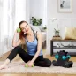   SONGMICS Hexagon Kézi Súlyzó Készlet Állvánnyal 2 x 1 kg, 2 x 2 kg, 2 x 3 kg Neoprén Bevonattal Lime, Türkiz és Sötétszürke