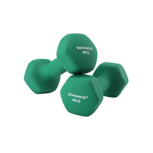 SONGMICS Neoprén Kézi Súlyzó Szett 2x4 kg Zöld Hatszögletű