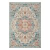SONGMICS HOME Vintage Stílusú Szőnyeg Türkiz-Korall Mintázattal