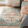 SONGMICS HOME Vintage Stílusú Szőnyeg Türkiz-Korall Mintázattal