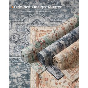   SONGMICS HOME Vintage Stílusú Cappuccino Bézs Szőnyeg Csúszásmentes Felülettel