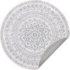 SONGMICS HOME Boho Kerek Szőnyeg Galambszürke Mandala Mintával