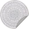 SONGMICS HOME Boho Kerek Szőnyeg Galambszürke Mandala Mintával