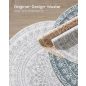 SONGMICS HOME Boho Kerek Szőnyeg Galambszürke Mandala Mintával