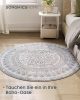 SONGMICS HOME Boho Kerek Szőnyeg Galambszürke Mandala Mintával