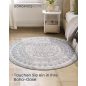   SONGMICS HOME Boho Kerek Szőnyeg Galambszürke Mandala Mintával
