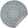 SONGMICS HOME Boho Kerek Szőnyeg Antracitszürke Mandala Mintázattal