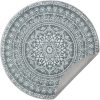 SONGMICS HOME Boho Kerek Szőnyeg Antracitszürke Mandala Mintázattal