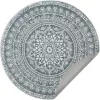 SONGMICS HOME Boho Kerek Szőnyeg Antracitszürke Mandala Mintázattal