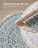 SONGMICS HOME Boho Kerek Szőnyeg Antracitszürke Mandala Mintázattal