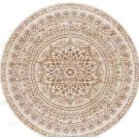   SONGMICS HOME Boho Kerek Szőnyeg Cappuccino Bézs 120 cm Mosható