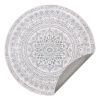 SONGMICS HOME Boho Kerek Szőnyeg Galambszürke Mandala Mintával