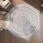   SONGMICS HOME Boho Kerek Szőnyeg Galambszürke Mandala Mintával