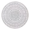 SONGMICS HOME Boho Kerek Szőnyeg Galambszürke Mandala Mintával