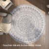 SONGMICS HOME Boho Kerek Szőnyeg Galambszürke Mandala Mintával