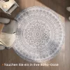 SONGMICS HOME Boho Kerek Szőnyeg Galambszürke Mandala Mintával