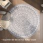   SONGMICS HOME Boho Kerek Szőnyeg Galambszürke Mandala Mintával