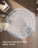SONGMICS HOME Boho Kerek Szőnyeg Galambszürke Mandala Mintával