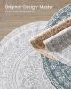 SONGMICS HOME Boho Kerek Szőnyeg Galambszürke Mandala Mintával