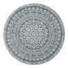 SONGMICS HOME Boho Kerek Szőnyeg Antracitszürke Mandala Mintázattal