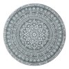 SONGMICS HOME Boho Kerek Szőnyeg Antracitszürke Mandala Mintázattal