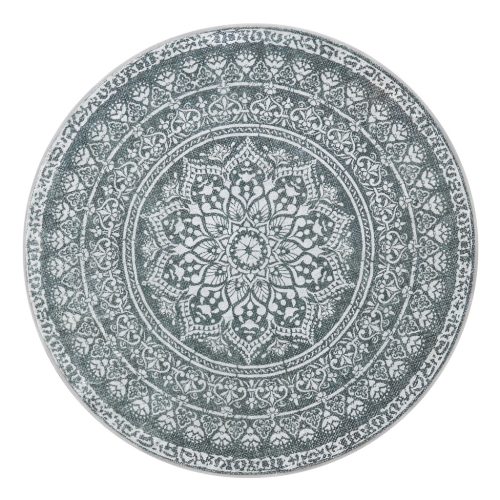 SONGMICS HOME Boho Kerek Szőnyeg Antracitszürke Mandala Mintázattal