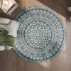 SONGMICS HOME Boho Kerek Szőnyeg Antracitszürke Mandala Mintázattal