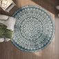   SONGMICS HOME Boho Kerek Szőnyeg Antracitszürke Mandala Mintázattal