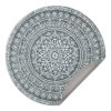 SONGMICS HOME Boho Kerek Szőnyeg Antracitszürke Mandala Mintázattal